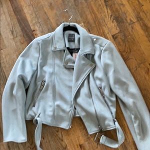 Powder blue moto jacket